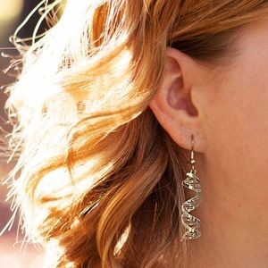 DNA Double Helix spiral earrings